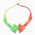 promotion gift chinese element engraved pattern two color teeching silicone necklace